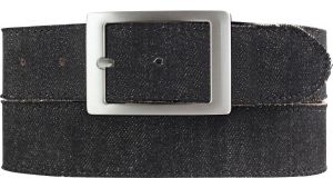 Herren-G�rtel im Jeans-Look mit Steppnaht und Doppelschlie�e 4,0 cm Schwarz