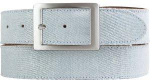 Herren-G�rtel im Jeans-Look mit Steppnaht und Doppelschlie�e 4,0 cm Jeansblau