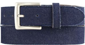 Herren-Gürtel im Jeans-Look mit Steppnaht 4,0 cm altsilber Marine