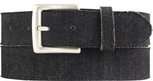 Herren-Gürtel im Jeans-Look mit Steppnaht 4,0 cm altsilber Schwarz