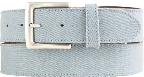 Herren-Gürtel im Jeans-Look mit Steppnaht 4,0 cm altsilber Jeansblau