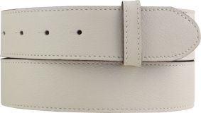 Weicher Gürtel aus Nappaleder und Steppnaht ohne Schließe 4,0 cm Beige