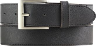 Weicher Herren-Gürtel aus Nappaleder mit Steppnaht 4,0 cm Schwarz