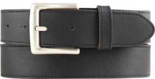 Weicher Herren-Gürtel aus Nappaleder mit Steppnaht 4,0 cm Schwarz