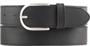Weicher Damen-Gürtel aus Nappaleder mit Steppnaht 4,0 cm Schwarz