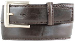 G�rtel aus Vollrindleder bombiert mit altsilberner G�rtelschlie�e 4,0 cm Braun