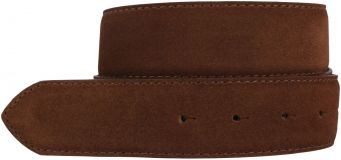 G�rtel aus Veloursleder ohne Schlie�e 4,0 cm Tabac