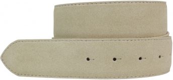G�rtel aus Veloursleder ohne Schlie�e 4,0 cm Beige