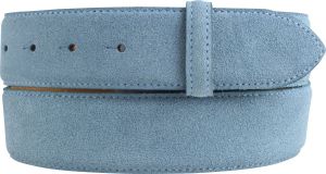 G�rtel aus Veloursleder ohne Schlie�e 4,0 cm Jeansblau