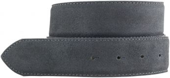 G�rtel aus Veloursleder ohne Schlie�e 4,0 cm Anthrazit