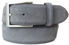 Velours-Gürtel mit Edelstahl-Gürtelschnalle 4,0 cm Dunkelgrau
