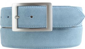 Gürtel aus Veloursleder mit Doppel-Schnalle 4,0 cm Jeansblau