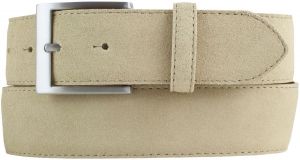 Gürtel aus Veloursleder 4,0 cm Beige