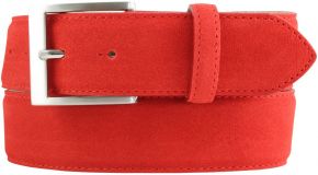 Gürtel aus Veloursleder 4,0 cm Rot