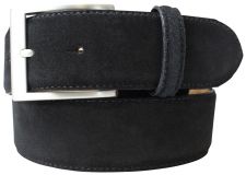 Gürtel aus Veloursleder 4,0 cm Schwarz