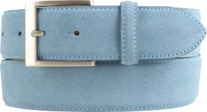 Gürtel aus Veloursleder 4,0 cm Jeansblau