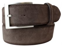 Gürtel aus Veloursleder 4,0 cm Dunkelbraun