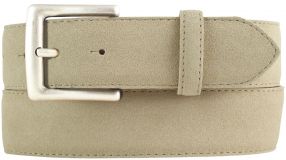 Gürtel aus Veloursleder mit altsilberner Gürtelschnalle 4,0 cm Beige