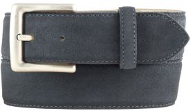 Gürtel aus Veloursleder mit altsilberner Gürtelschnalle 4,0 cm Anthrazit