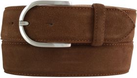 Damengürtel aus Veloursleder 4,0 cm Tabac