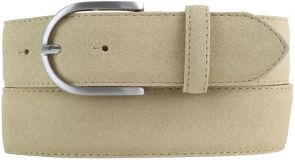 Damengürtel aus Veloursleder 4,0 cm Beige
