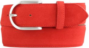 Damengürtel aus Veloursleder 4,0 cm Rot
