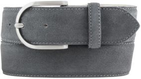Damengürtel aus Veloursleder 4,0 cm Dunkelgrau