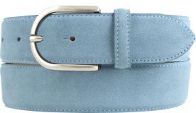 Damengürtel aus Veloursleder 4,0 cm Jeansblau