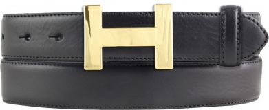 Damen-Gürtel HELLA aus Vollrindleder bombiert 3,0 cm Gold Schwarz