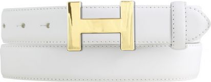 Damen-Gürtel HELLA aus Vollrindleder bombiert 3,0 cm Gold Weiß