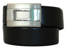Ledergürtel mit Koppelschließe 3,5cm Schwarz