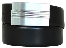 Ledergürtel mit Koppelschließe 3,5cm Schwarz