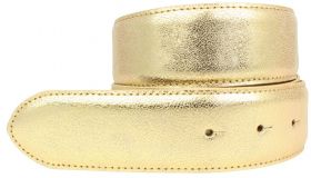Wechselgürtel Metall-Optik ohne Schließe 4,0cm Gold