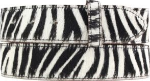 Wechselgürtel mit Fell ohne Schließe 4,0 cm Zebra