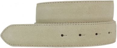 Wechselg�rtel aus Veloursleder ohne Schlie�e 3,5 cm Beige