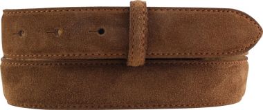Wechselgürtel aus Veloursleder ohne Schließe 3,0 cm Tabac