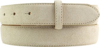 Wechselgürtel aus Veloursleder ohne Schließe 3,0 cm Beige