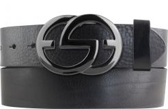 Designer-Gürtel EMMA aus Vollrindleder 4,0 cm Schwarz Schwarz