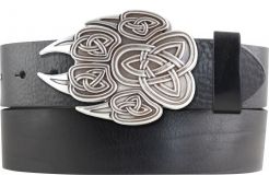 Gürtel aus Vollrindleder mit Celtic Claw-Schließe 4,0 cm Schwarz