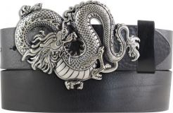 Gürtel aus Vollrindleder mit Dragon-Schließe 4,0 cm Schwarz