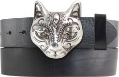 Gürtel aus Vollrindleder mit Katze-Schließe 4,0 cm Schwarz