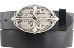 Gürtel aus Vollrindleder mit Letter Cross-Schließe 4,0 cm Schwarz