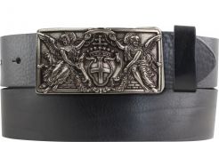 Gürtel aus Vollrindleder mit Himmelswächter-Schließe 4,0 cm Schwarz
