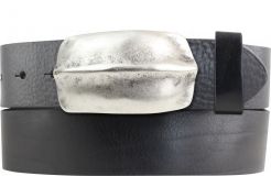 Gürtel aus Vollrindleder mit Back-Schließe 4,0 cm Schwarz