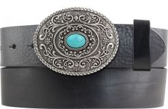 G�rtel aus Vollrindleder mit Makatozanzan-Schlie�e 4,0 cm Schwarz
