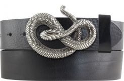 G�rtel aus Vollrindleder mit Schlange-Schlie�e 4,0 cm Schwarz