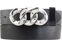 Gürtel aus Vollrindleder mit Three Ring-Schließe 4,0 cm Schwarz