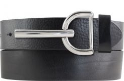 Gürtel aus Vollrindleder mit String Bling-Schließe 4,0 cm Schwarz