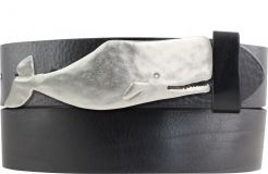 Gürtel aus Vollrindleder mit Wal-Schließe 4,0 cm Schwarz
