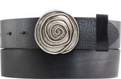 Gürtel aus Vollrindleder mit Maze-Schließe 4,0 cm Schwarz